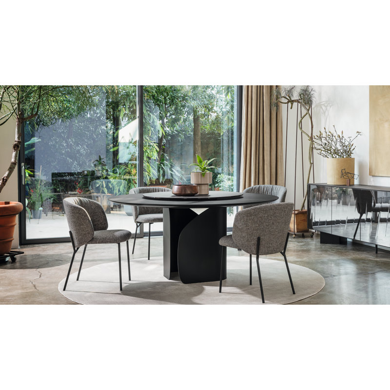 Twins Extendable Tables, Matt Black, Silk White Marble