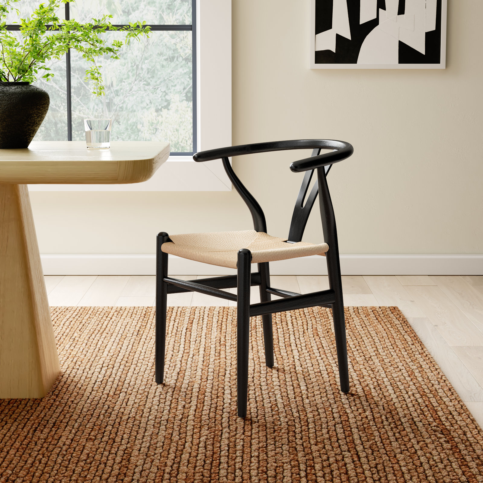 Fairbanks Side Chair, Natural/Black