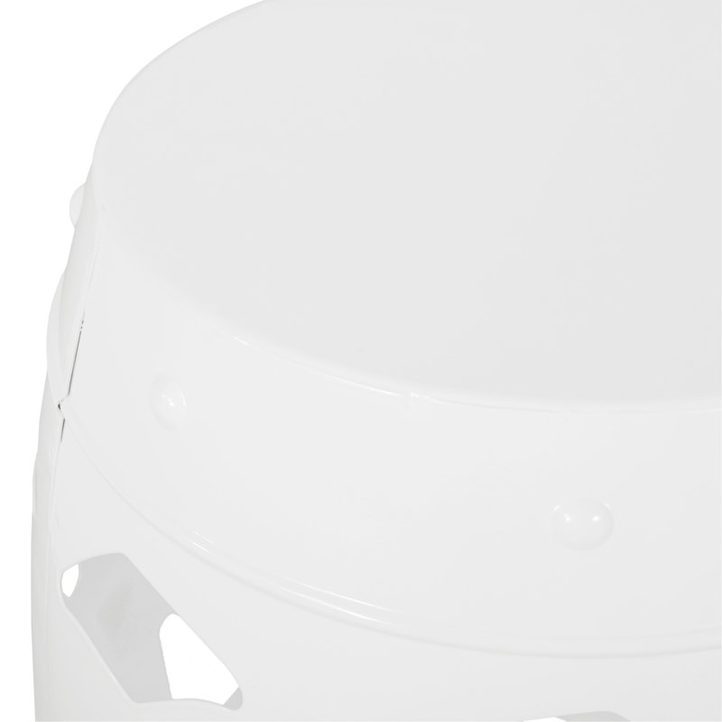 Grande table de bout en métal, Blanc