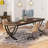 Dolliver 78.74" Extra Long Double Computer Desk With Unique Metal Legs （Only Desk)-1972827000