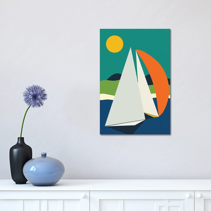 «Mid Century Sails» par Ana Rut Bré - impression d'art graphique, Aucun mat, Toile tendue, H 18 po x l 12 po x 1,5 po