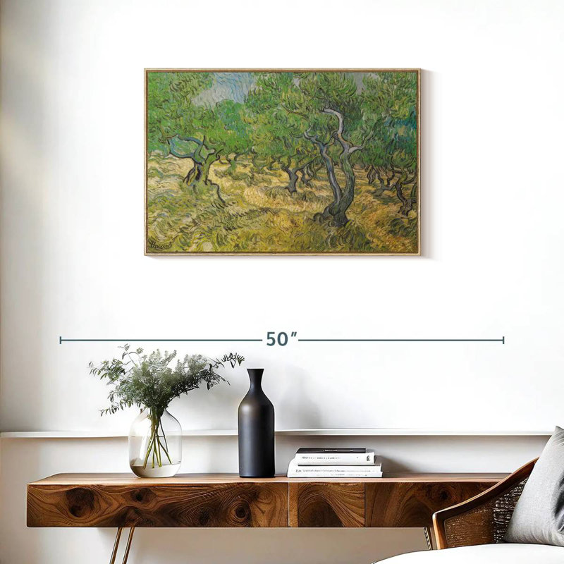 Olive Grove, 31 po x 21 po, Cadre flottant en bois naturel
