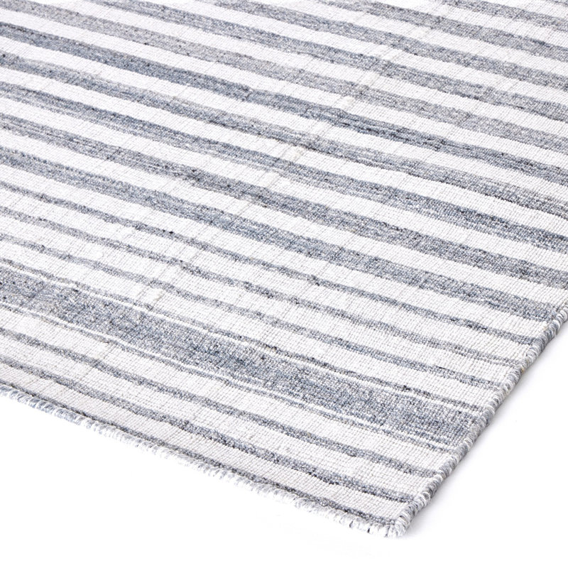 Selena Outdoor Striped Area Rug in Blue/Gray, Rectangle 9' x 12'