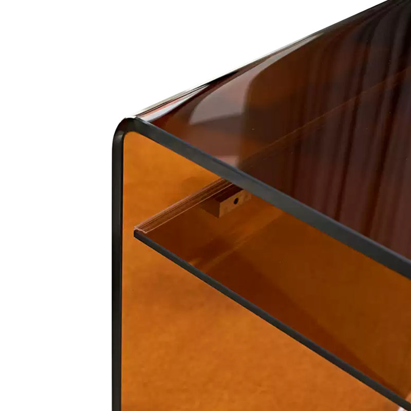 Tempered glass desk, dark brown glass  desk, 29.53" H x 47.24" W x 23.62" D