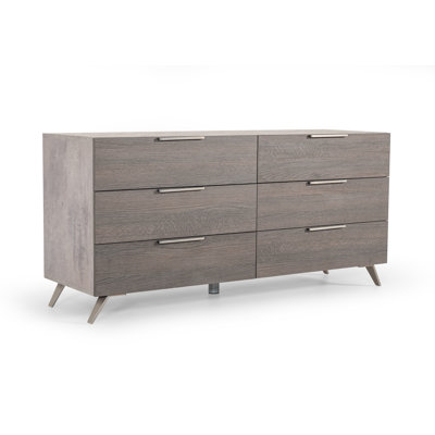 Commode double 6 tiroirs avec miroir Ingetraud
