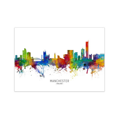 Manchester England Skyline by Michael Tompsett - Print