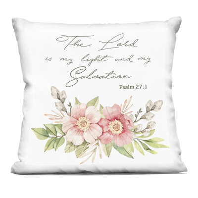 Stupell Industries Lord Is My Light & Salvation Decorative Printed Throw Pillow, Design By Marcus Prime In Pink