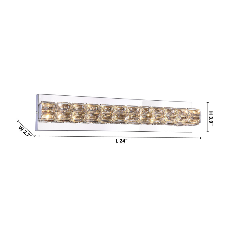 Dayna Modern 12 Light LED Rectangular Crystal Wall Sconce
