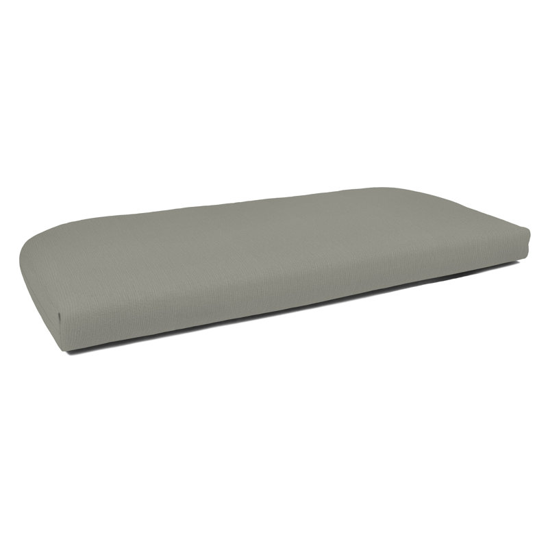 Casual Cushion Solid Sunbrella® Fabric 1-Piece Indoor/Outdoor Wicker Bench Cushion, 43.5"W x 19.5"L, Spectrum Dove