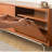 Solid Wood TV Cabinet Tri-Zone Storage