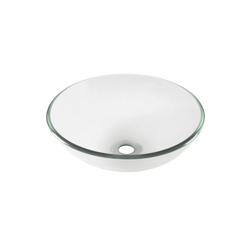 Novatto 16.5'' Cream Glass Circular Bathroom Sink