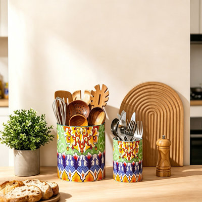 Ceramic / Porcelain Round Utensil Crock