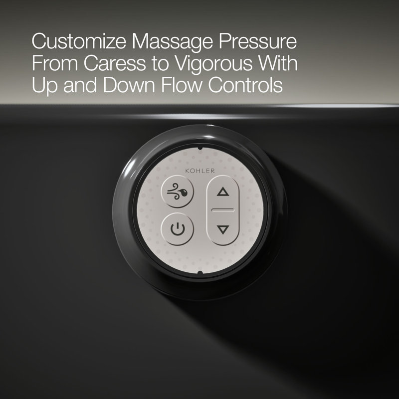 Underscore 60" X 32" Heated Bubblemassage Air Bath With Bask, Reversible Drain, Black