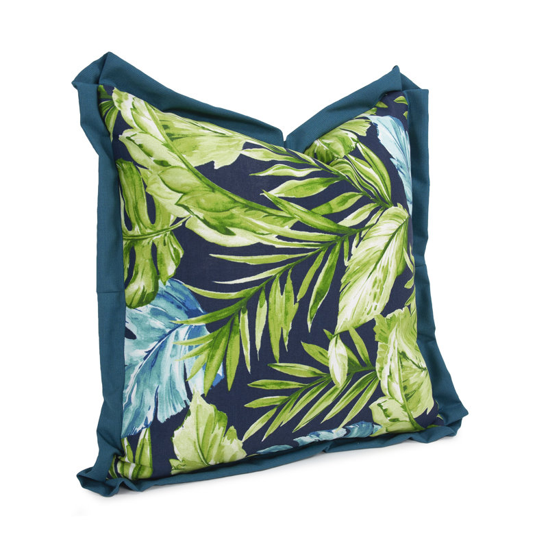  Polyester/Polyester Blend Throw Square Indoor/Outdoor Pillow Cover & Insert, 20" x 20", Cardoon Indigo