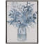 Art floral encadré bleu avec cadre en toile