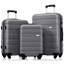 Ensembles de bagages Nouveau modèle ABS Hardshell 3 pièces Ensemble de valises rigides et durables Valise à roulettes avec serrure TSA 20 po x 24 po x 28 po (gris)