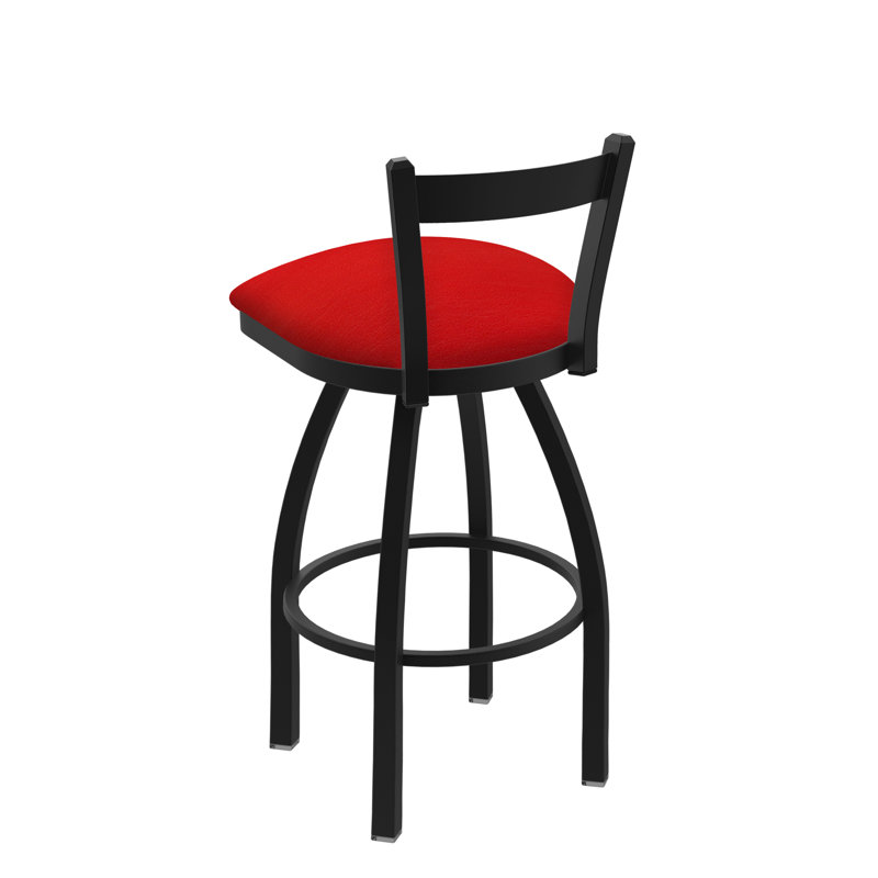 821 Catalina Low Back Swivel Bar Stool, Canter Red, Black Wrinkle, Counter Stool (25" Seat Height)