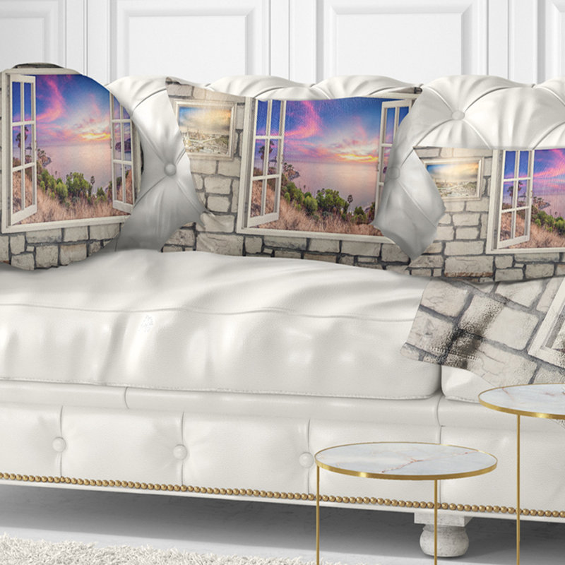 Coussin paysage avec fenêtre, Rectangle 12" x 20"