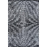 Rapture Machine Woven Cotton Chevron Area Rug in Gray