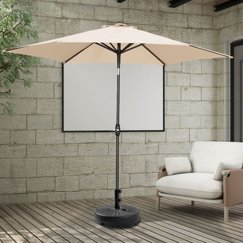 Parasol de marché 9 pi avec base Ehmann, Kaki