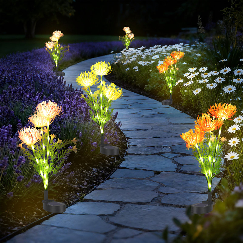 6-Pack Solar Spider Lily Lights (Mixed Yellow/Pink/Red)