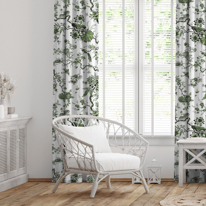 Tree Top Avocado Cotton Simple Top Pocket Drapery Panel Set of 2, 50" W x 108" L