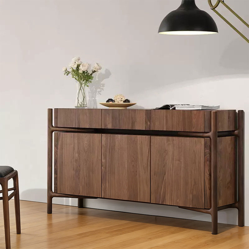 Modern Nut-Brown Solid Manufactured Wood Sideboard