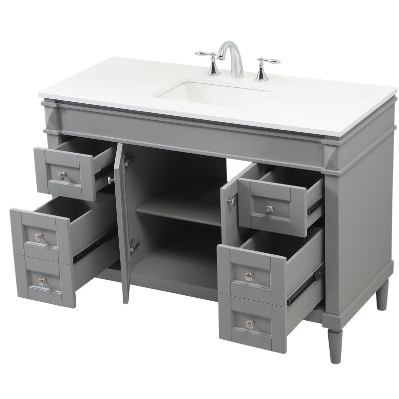 Meuble-lavabo simple 48 po Farber, Gris
