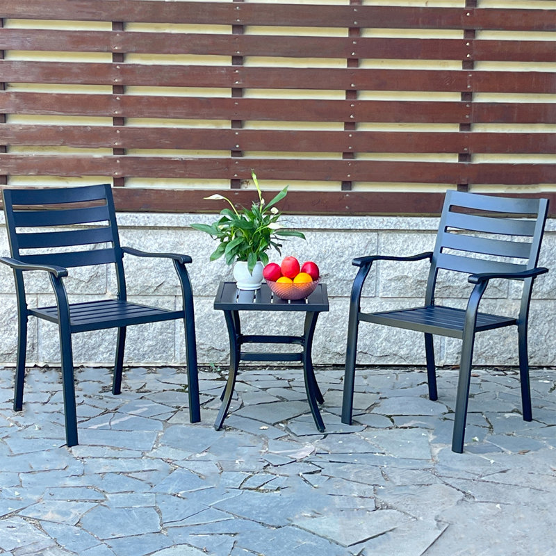 Ensemble de 2 chaises d'extérieur, Noir
