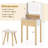 Small Vanity Desk Set With Adjustable Led Lighted Mirror And Power Outlets White