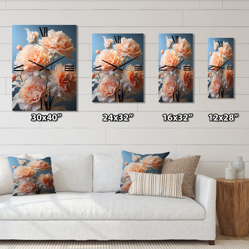 Horloge murale Carnations, H 32 po x l 24 po x P 1 po