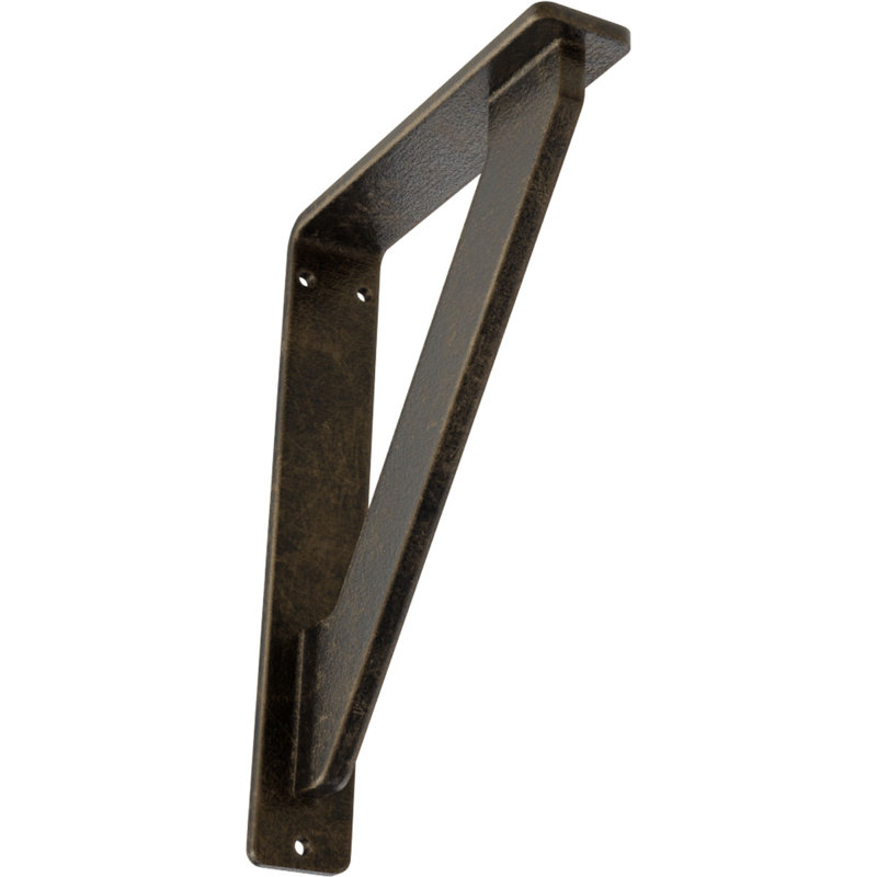 Support traditionnel en fer forgé, Or pâle antique, H 12 po x l 1,5 po x P 10 po