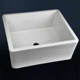 Luxury 19.88" x 17.88" Fireclay Modern Farmhouse Bathroom Sink, Reversible