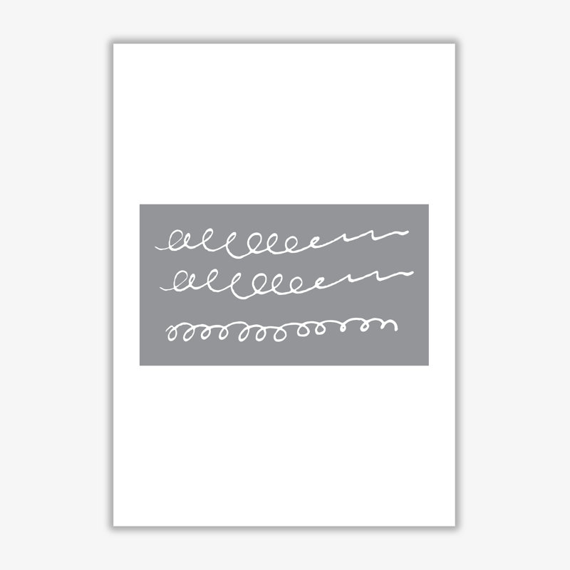 Grey Rectangle Swirls Abstract - Print, No Frame, 30 cm H x 21 cm W x 1 cm D