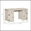 Bureau d'ordinateur de ferme avec rangement, blanc crème, 2 tiroirs et 2 armoires pour espaces de travail organisés