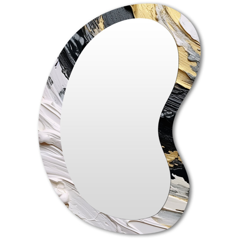 Miroir mural décoratif asymétrique moderne, 31 po x 22 po