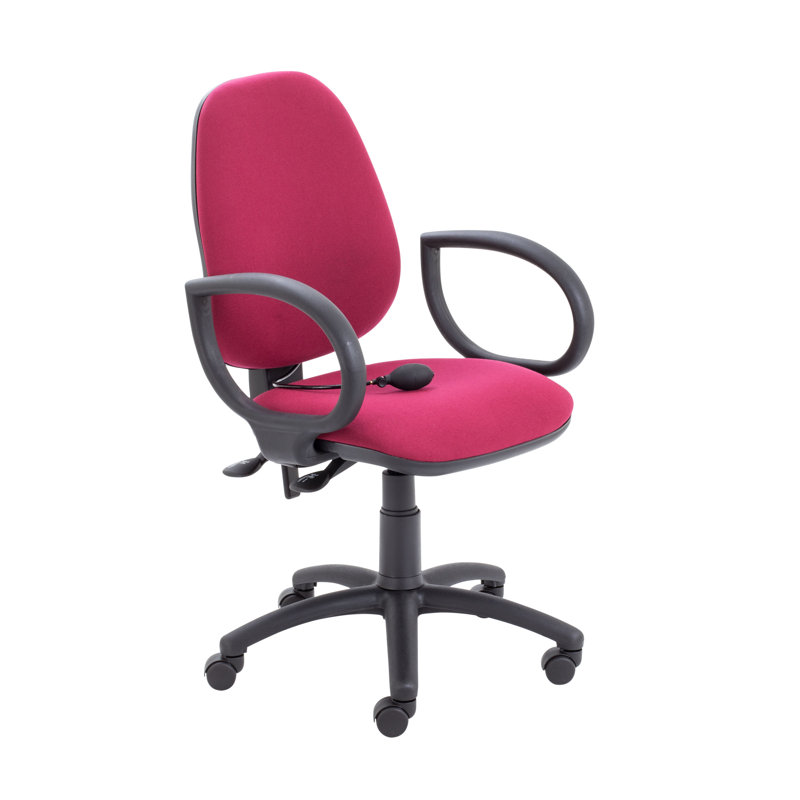 Bedford Desk Chair, Fixed, Claret