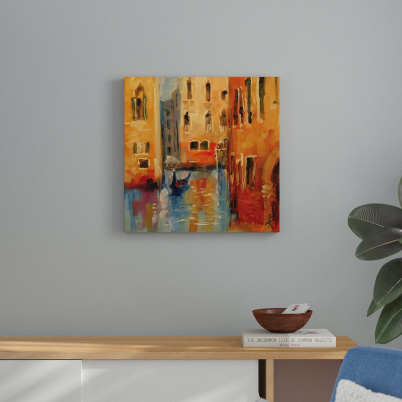 « venice ii », peinture, Toile tendue, H 24 po x l 24 po x P 1,5 po