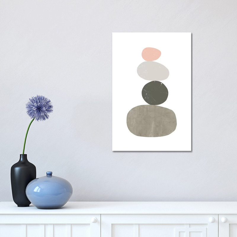 Pebbles I - Painting on Canvas, Wrapped Canvas, 30.48 cm H x 45.72 cm W