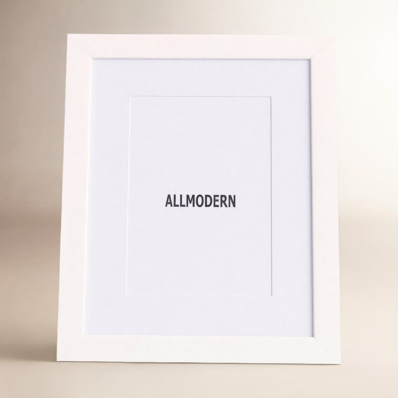 Capullo Wood Matte Picture Frame with Mat, 5" x 7", White