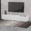 Meuble télé moderne avec design arqué, table basse à double usage avec 4 tiroirs-1668406063