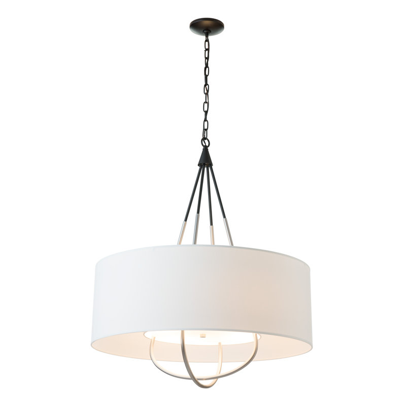 Loop 4 - Light Chandelier, Vintage Platinum, Natural Anna, Black