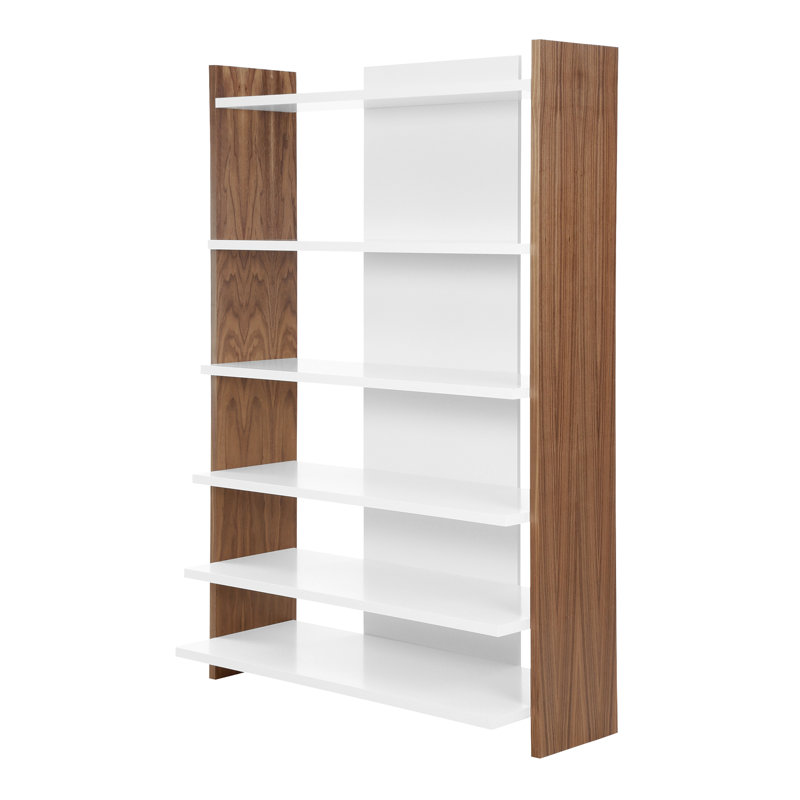 Gregor 187cm H x 126cm W Standard Bookcase, Walnut