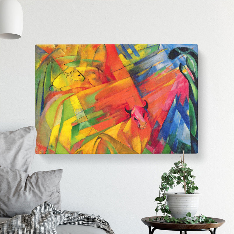 Animals In A Landscape by Franz Marc - Wrapped Canvas, 35cm H x 50cm W x 3cm D