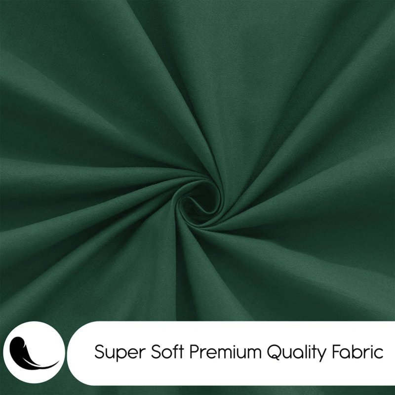 Edyson Microfiber 200 TC Reversible Duvet Cover Set, Super King - 2 Standard Pillowcases, Emerald