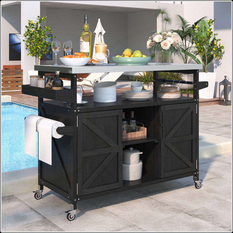 Îlot de cuisine extérieur polyvalent avec des caractéristiques avancées pour une cuisson et un rangement idéaux