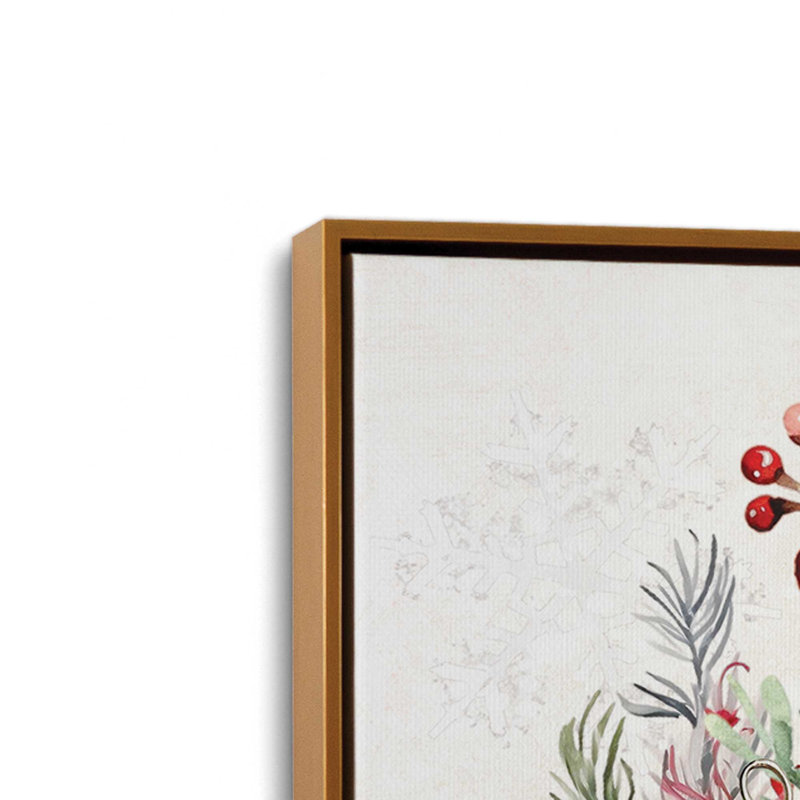 Reproduction d'art «Christmas Christmas Cup» par Nicole DeCamp, L 12 po x H 12 po, Doré, Toile avec cadre