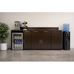 Commercial Grade Coffee Kitchen Lunch Room Cabinets Fully Assembled 90"W x 36"H  3 pc