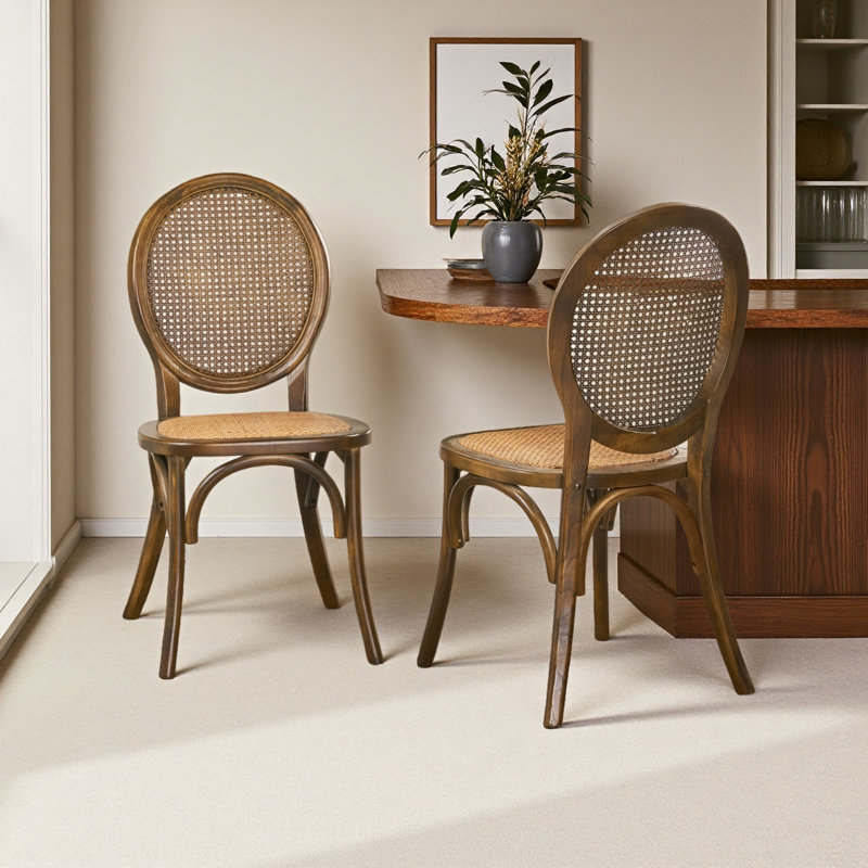 Chaise de salle à manger (ensemble de 2), Brun