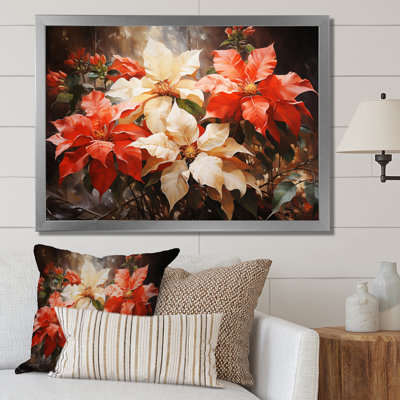«Poinsettia Flower Impressionistic Glow», reproduction sur toile